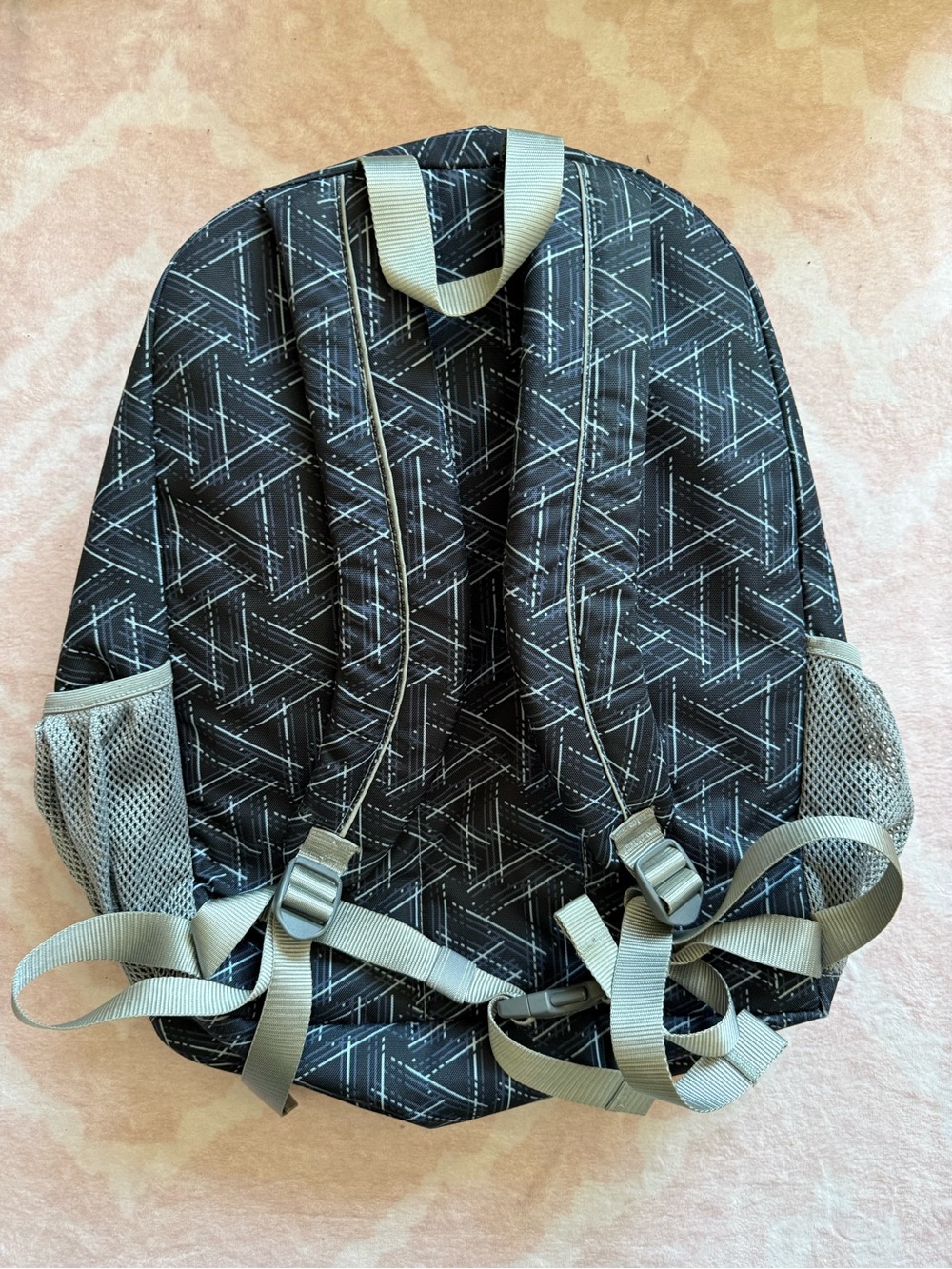 LL Bean Large Geometric Black Backpack Deluxe Book Pack 37L - Picture 3 of 14